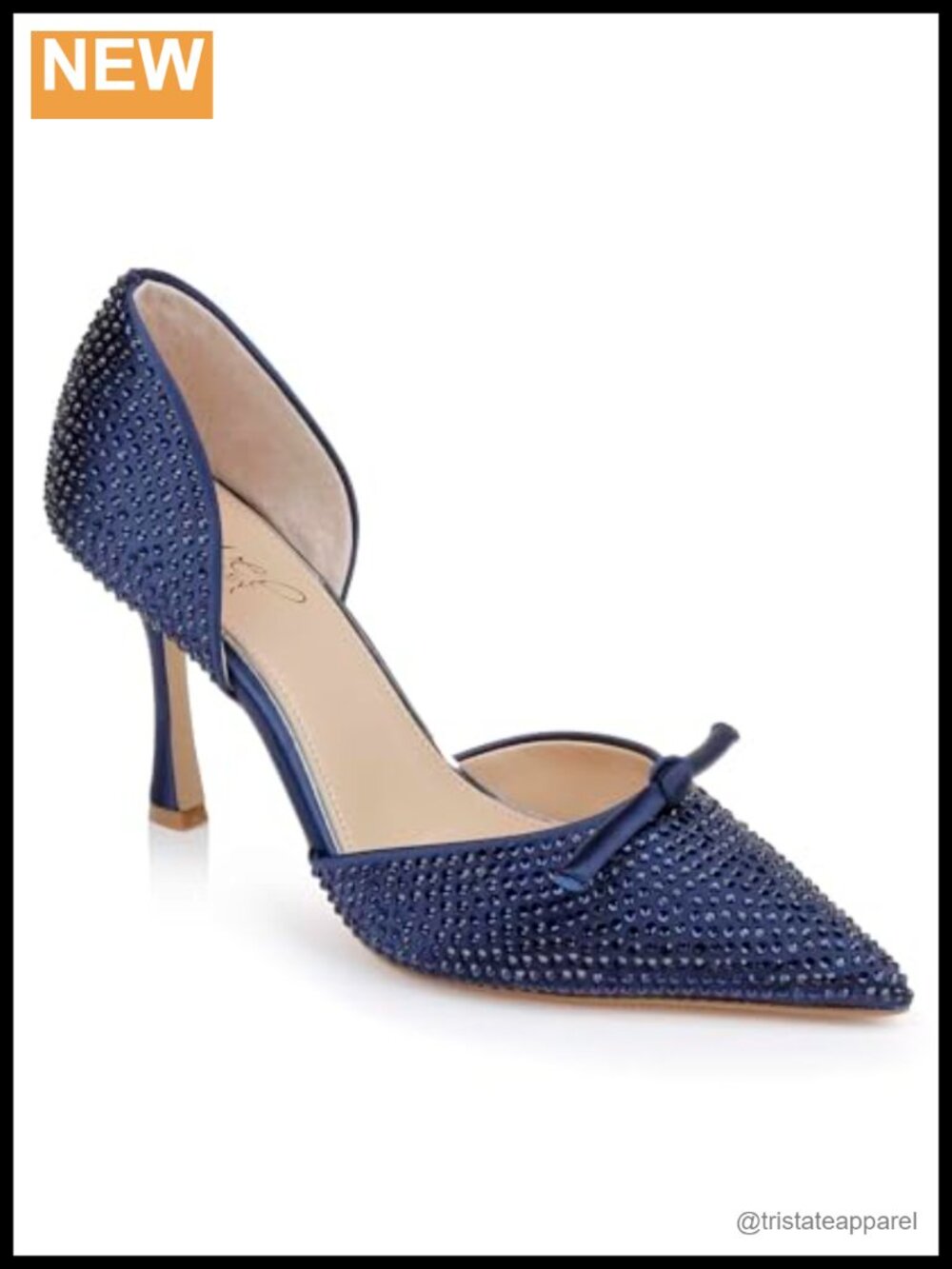 D'Orsay Stiletto Pumps Pointed Toe Slingback Gem-Encrusted
